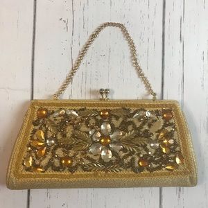 Vintage Caron of Houston 60’s hand decorated eve bag